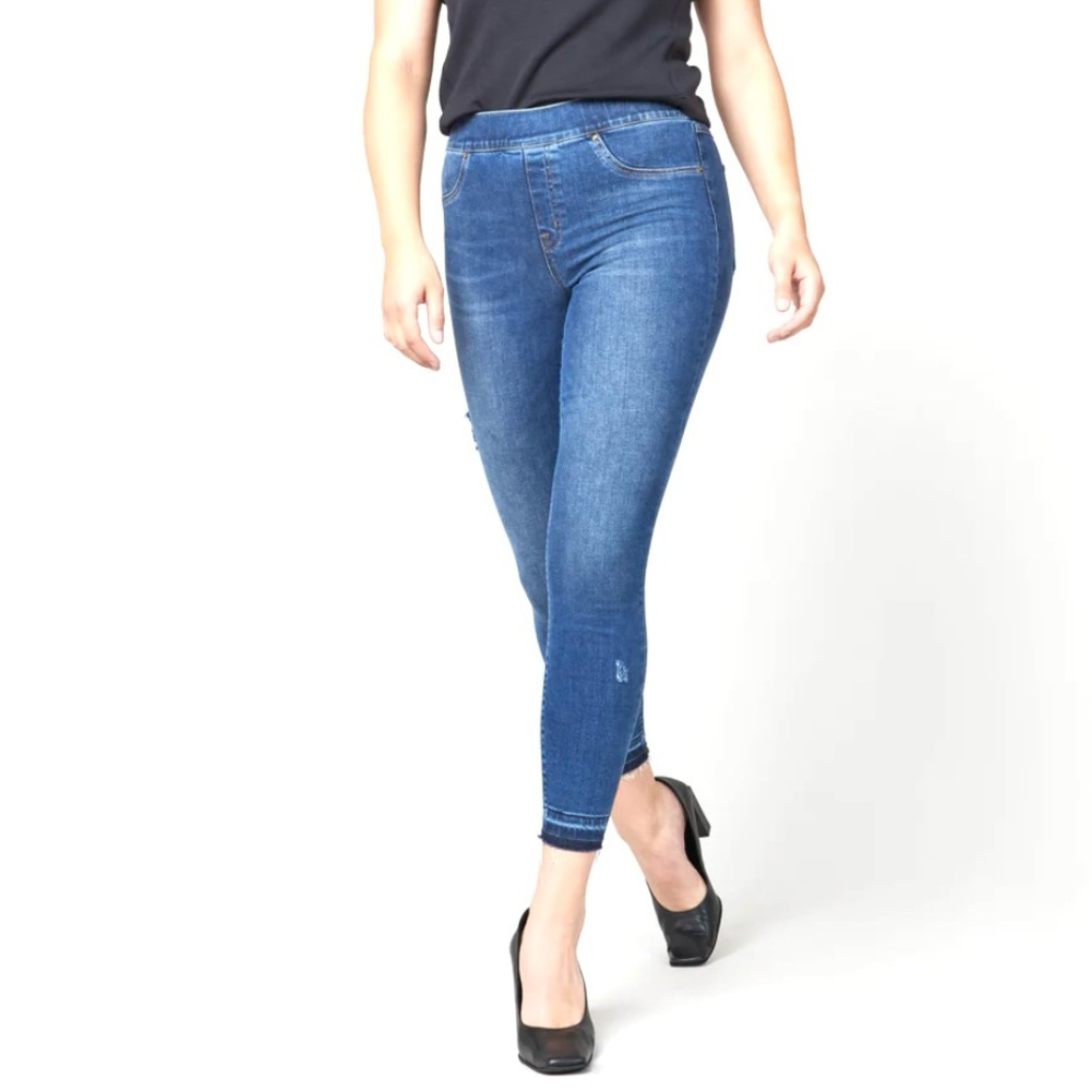 Spanx Distressed Ankle Skinny Jean Medium Wash Size Medium